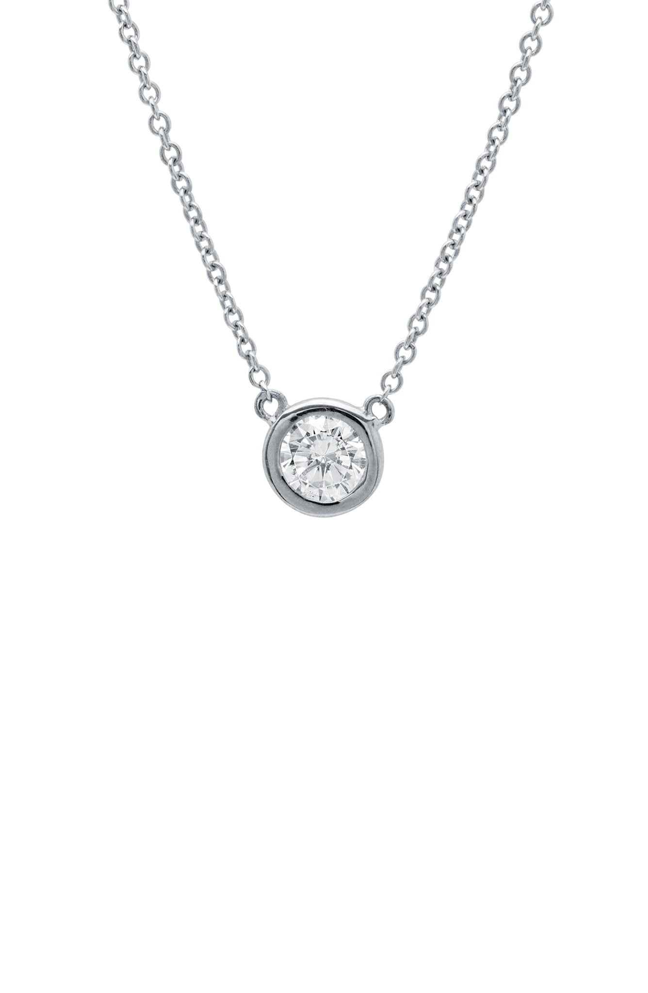 Crislu Solitaire Bezel Set Pendant Small in Pure Platinum