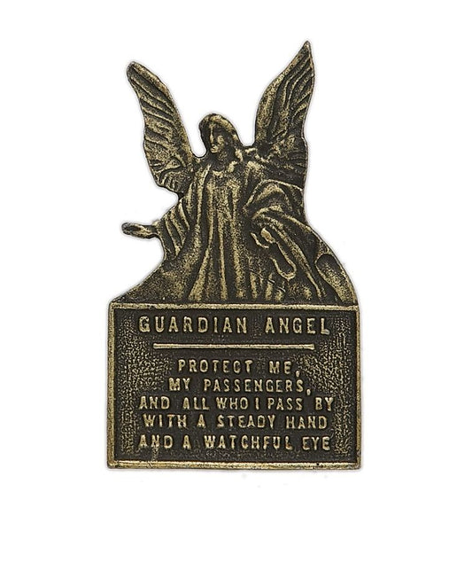 Extel Gold Pewter Guardian Angel Prayer Sun Visor Clip for Men Women Car Truck