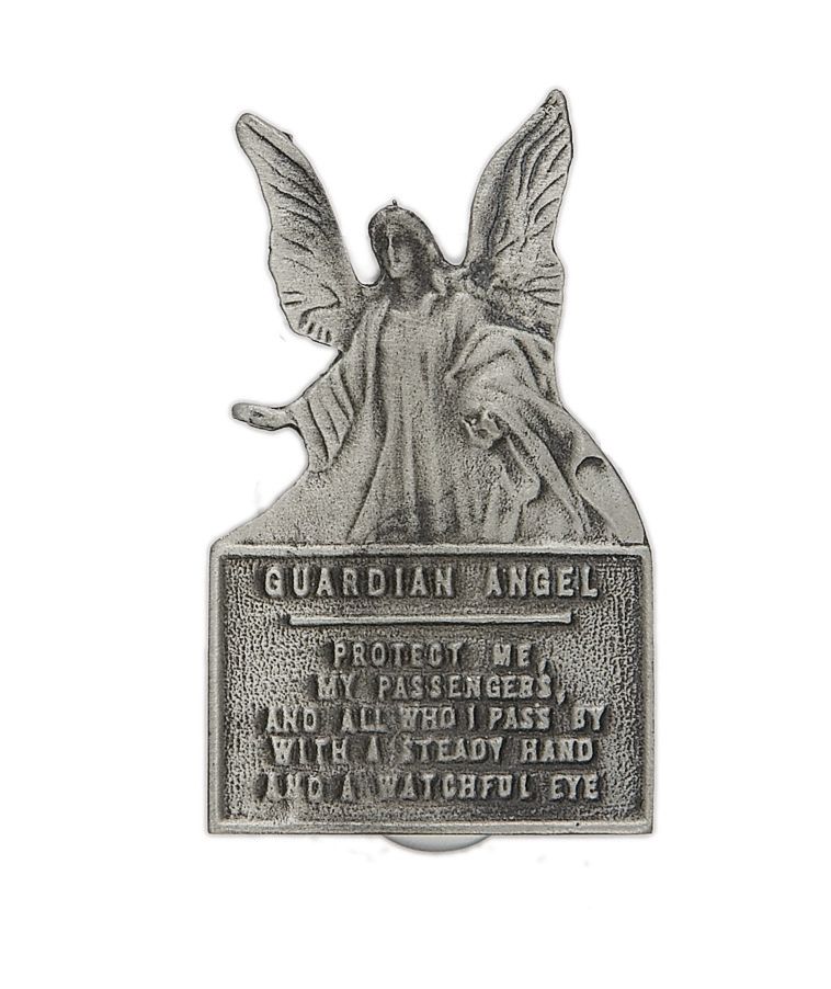 Extel Pewter Guardian Angel Prayer Sun Visor Clip for Men Women Car Truck