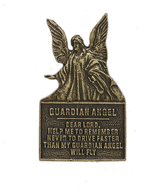 Extel Gold Pewter Dear Lord Guardian Angel Sun Visor Clip  for Men Women Car Truck