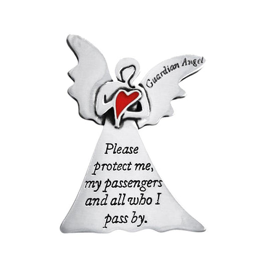 Extel Pewter Guardian Angel "Please Protect Me" Sun Visor Clip for Men Women Car Truck