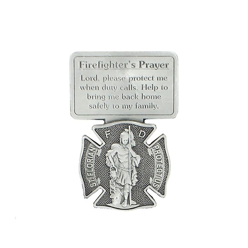 Extel Pewter St. Florian Firefighter's Prayer Sun Visor Clip for Fire Fighter Car Truck