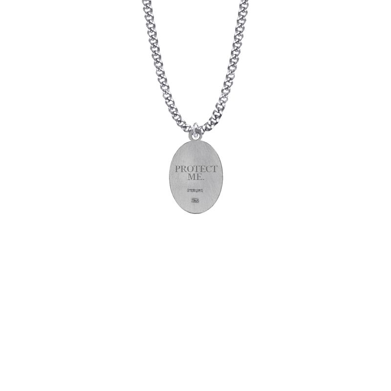 Extel Medium Sterling Silver Oval St. Elizabeth Medal Pendant, Patron Saint of Nurses for Women with 18" chain