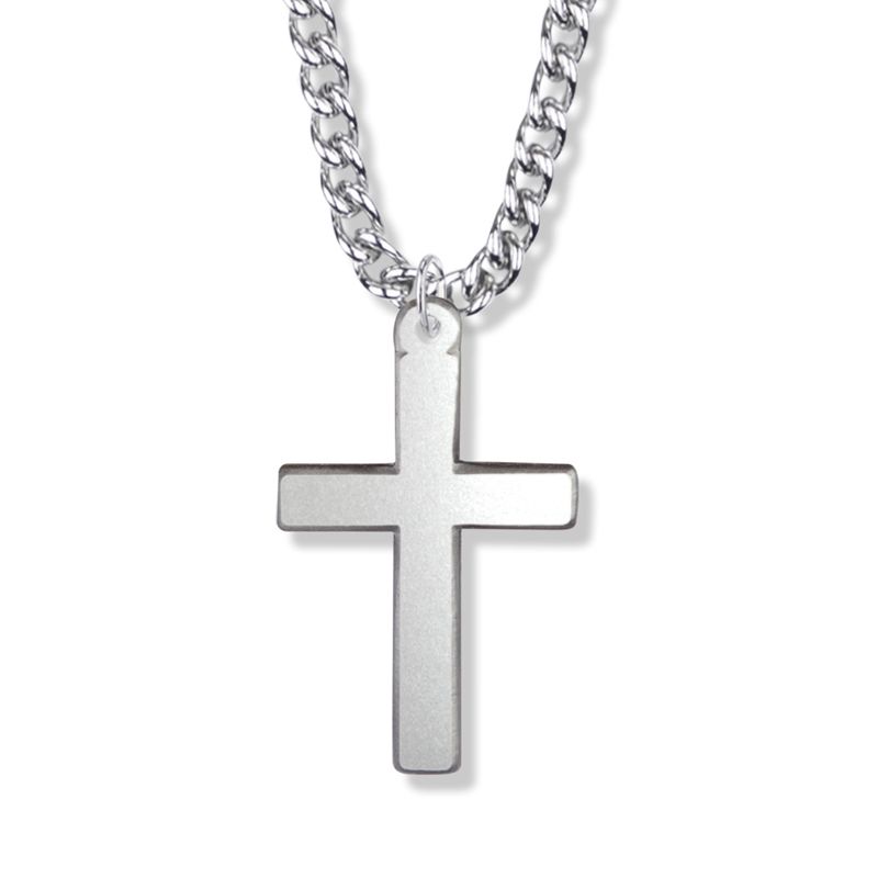 Extel Large Pewter Our Father Prayer Cross Pendant for Men with 24" chain