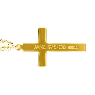 Extel Large 14KT Gold Plated Flared Cross Pendant for Boy