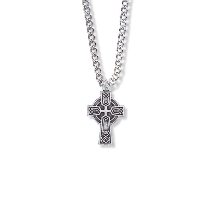 Extel Medium Sterling Silver Celtic Trinity Knot Cross Pendant for Women with 18" chain