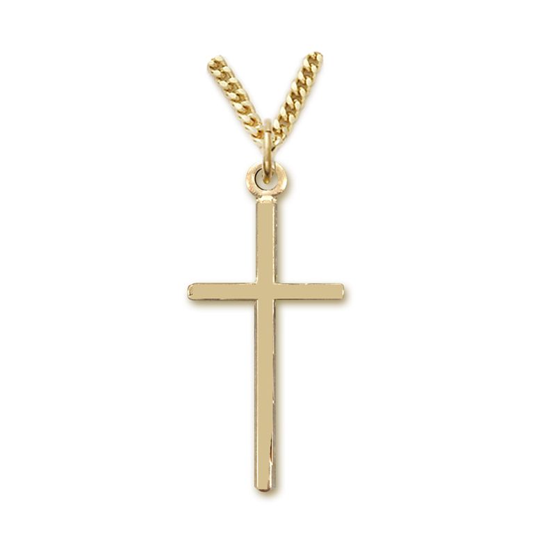 Extel Medium 14KT Gold Plated Silver Diamond Cross Pendant